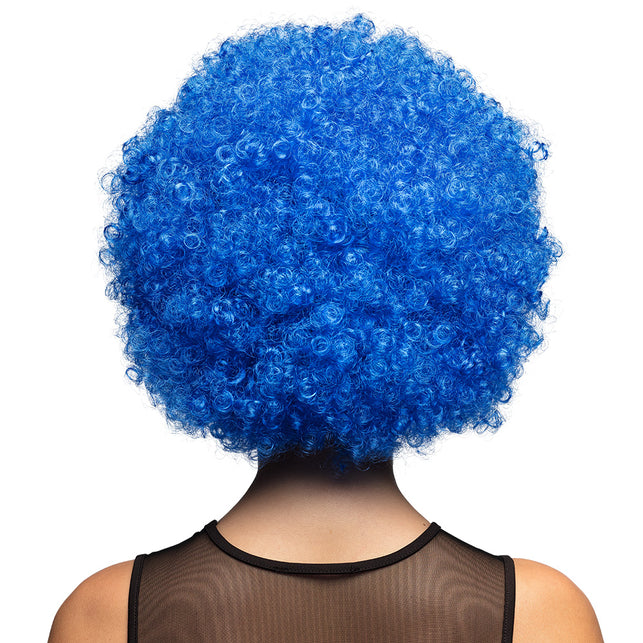 Boland Clown pruik krullen Groove blauw