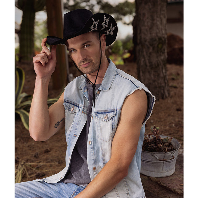 Boland Cowboyhoed starlight glitters zwart