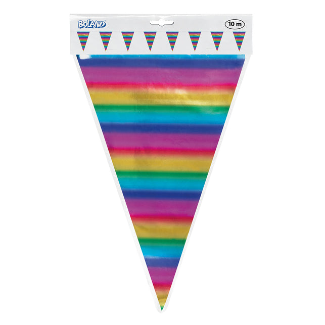 Boland Folievlaggenlijn Metallic regenboog