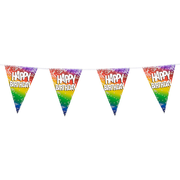 Boland Folievlaggenlijn Rainbow 'Happy birthday'