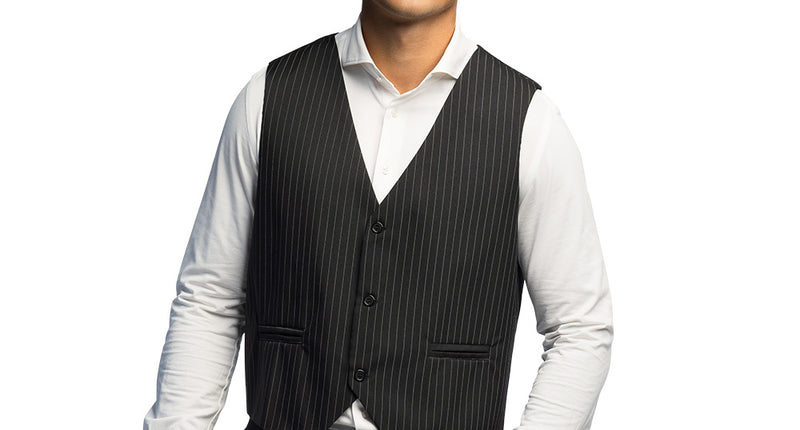 Boland Gilet Pinstripe zwart