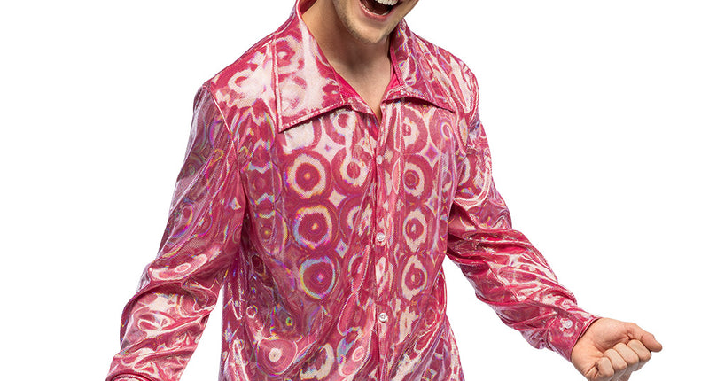 Boland Glanzend roze disco overhemd Lumi heren