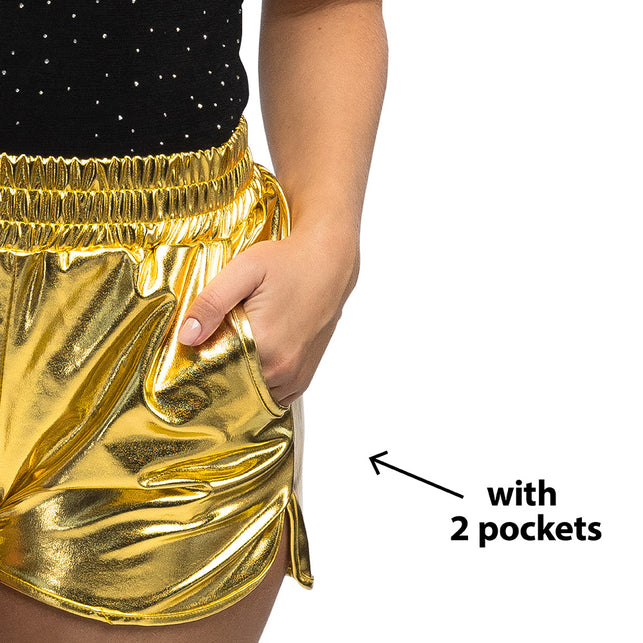 Boland Gouden glitter hotpants Shiny dames (M / L/XL)