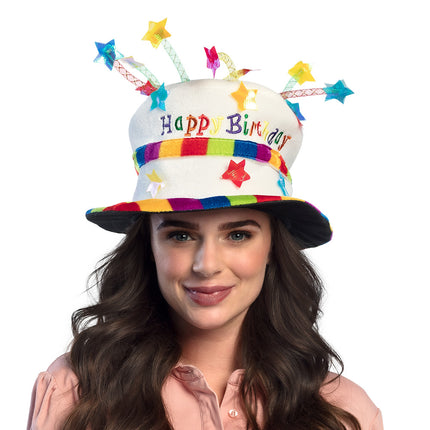 Boland Hoed regenboog cake 'Happy Birthday'