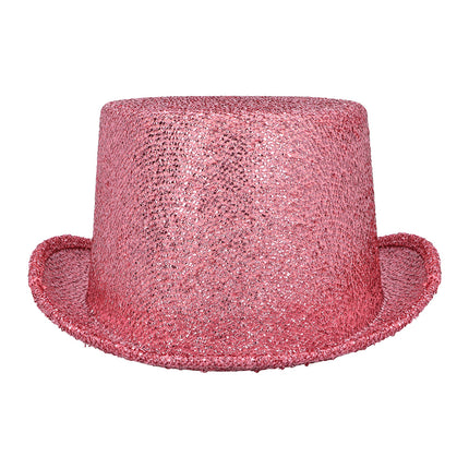 Boland Hoed Showtime lichtroze (glitter hoge hoed)