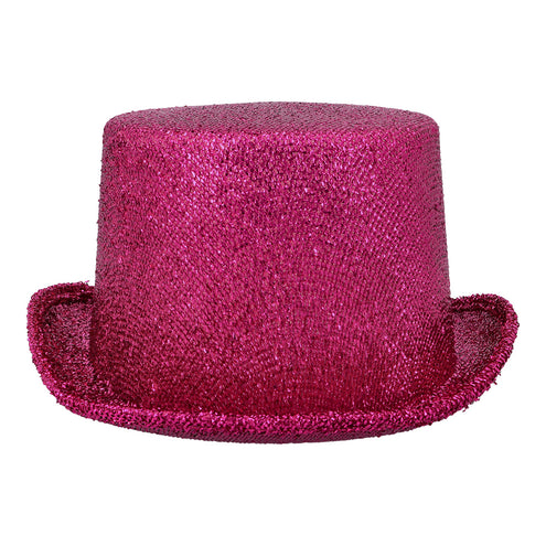 Boland Hoed Showtime roze (glitter hoge hoed)