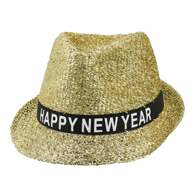 Boland Hoed Sparkling 'Happy new year' goud