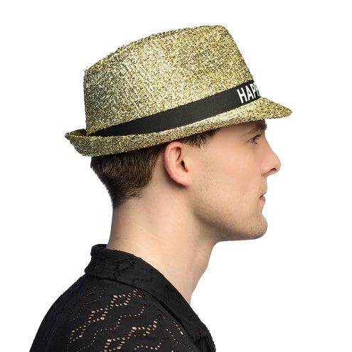 Boland Hoed Sparkling 'Happy new year' goud