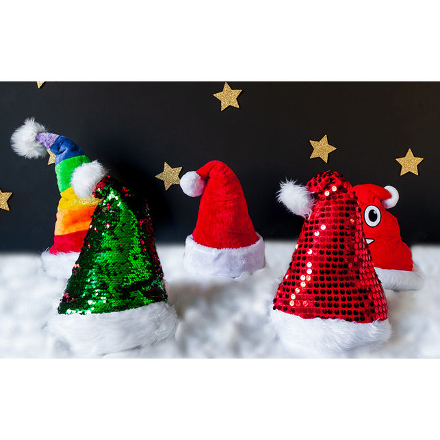 Boland Kerstmuts pailletten rood glitter