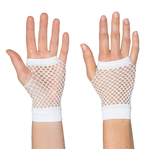 Boland Korte witte mesh handschoenen dames (pols)