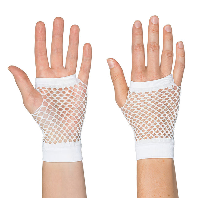 Boland Korte witte mesh handschoenen dames (pols)