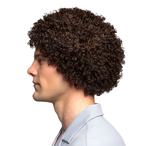 Boland Krullen pruik Ricardo donkerbruin