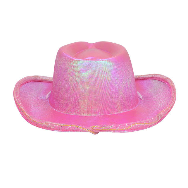 Boland LED cowboyhoed Pearl roze met lichtjes