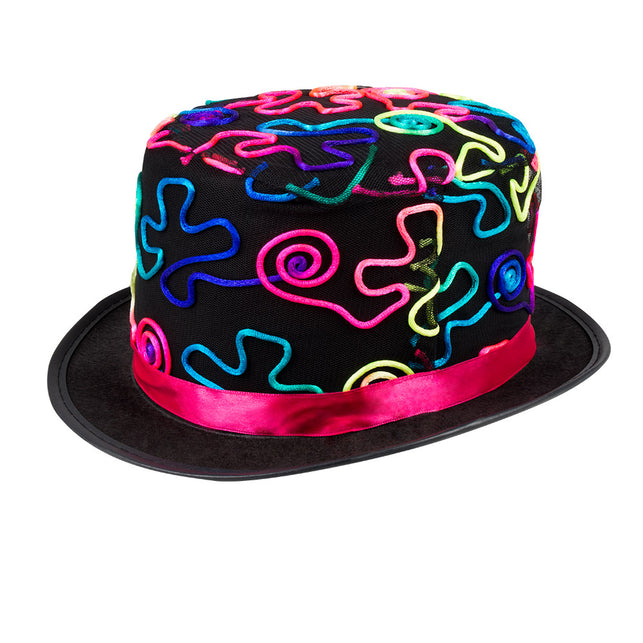 Boland Neon hoge hoed disco Colour fun