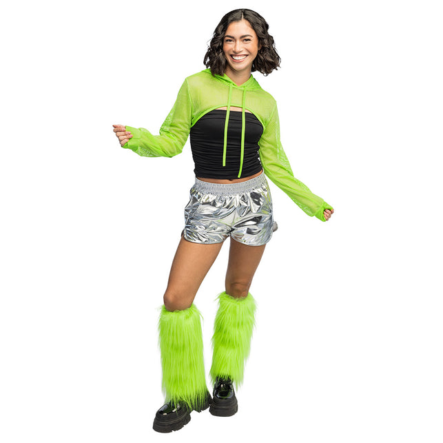 Boland Neongroene visnet bolero dames (UV, maat M)