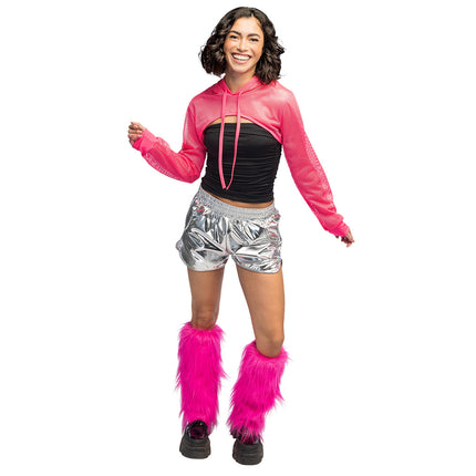 Boland Neonroze beenwarmers Rave dames (UV, eenheidsmaat)