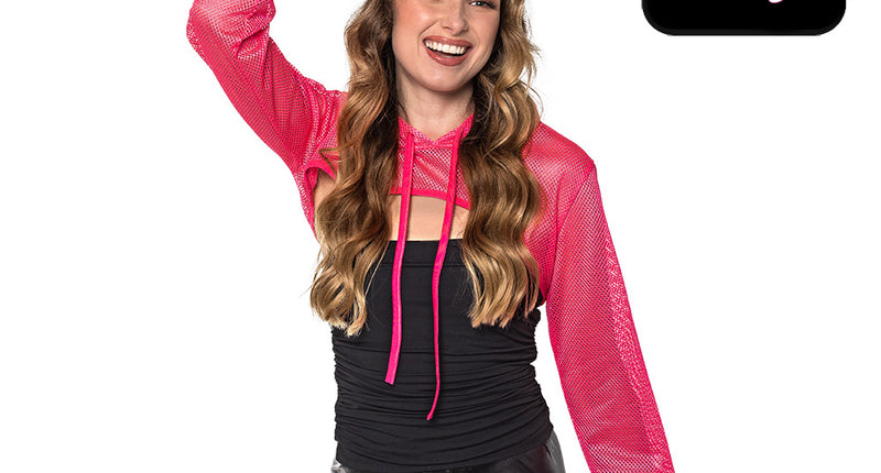 Boland Neonroze visnet bolero dames (UV, maat M)