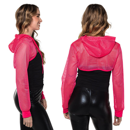 Boland Neonroze visnet bolero dames (UV, maat M)