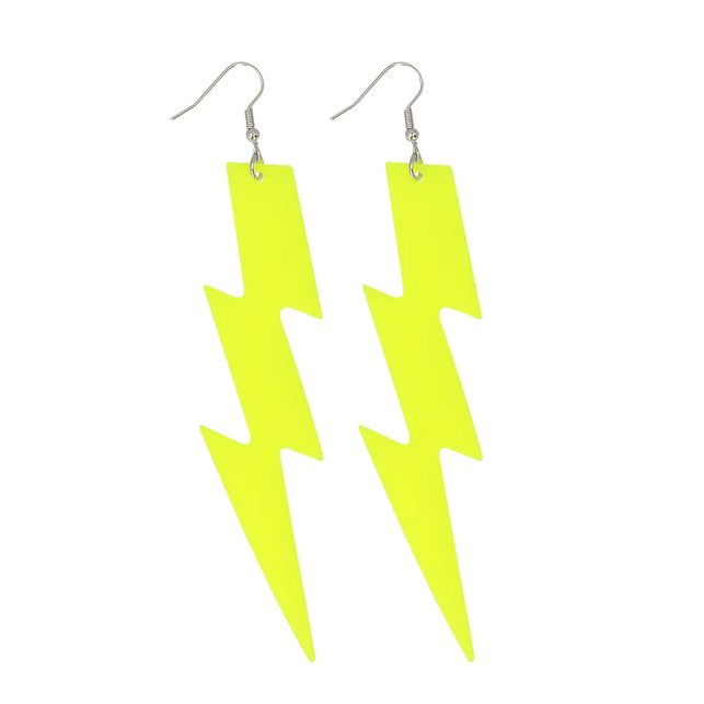 Boland Paar oorbellen Flash neon geel