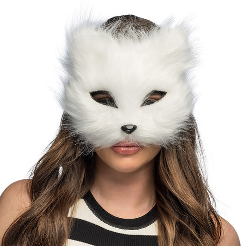 Boland Pluchen masker Witte kat