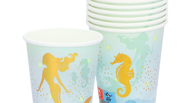 Boland Set 10 papieren bekertjes Zeemeermin