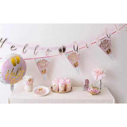 Boland Set 10 papieren bordjes 'Hello girl!'