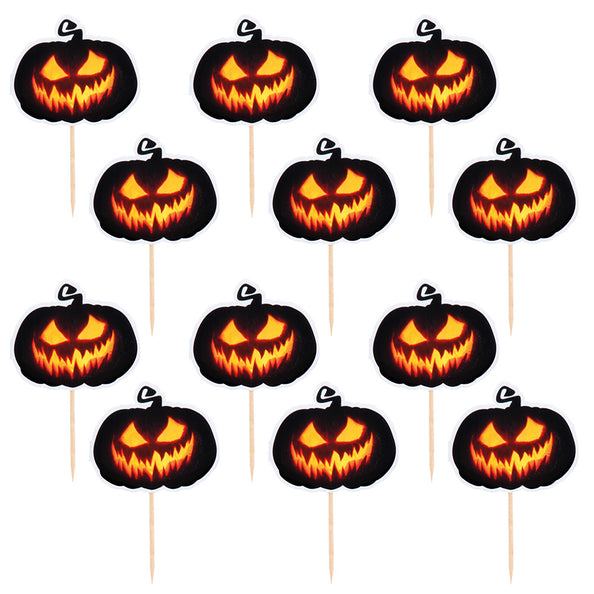 Boland Set 12 cocktailprikkers Creepy pumpkin