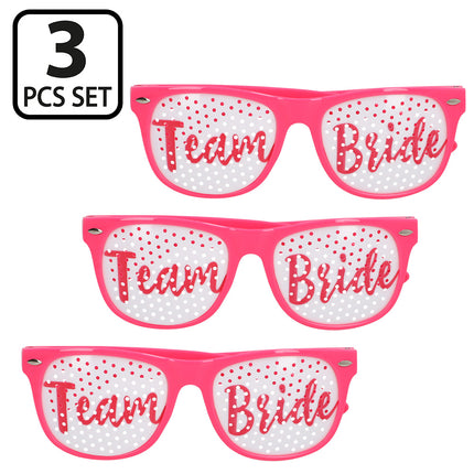 Boland Set 3 partybrillen Team bride (roze)