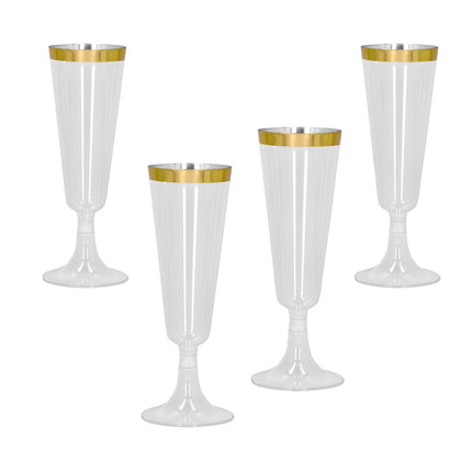 Boland Set 4 sparkling plastic flutes goud bekers
