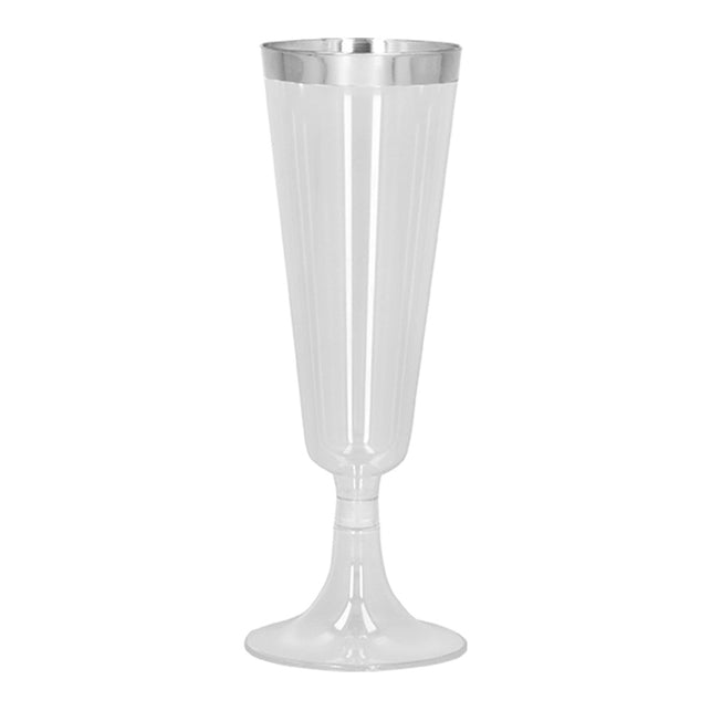 Boland Set 4 sparkling plastic flutes zilver bekers
