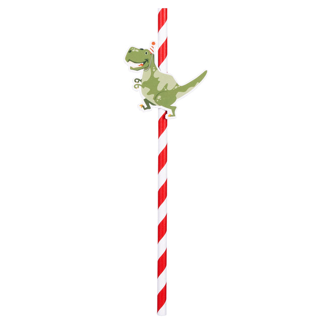Boland Set 6 papieren rietjes Dino party