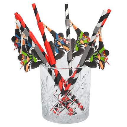 Boland Set 6 papieren rietjes Ninja