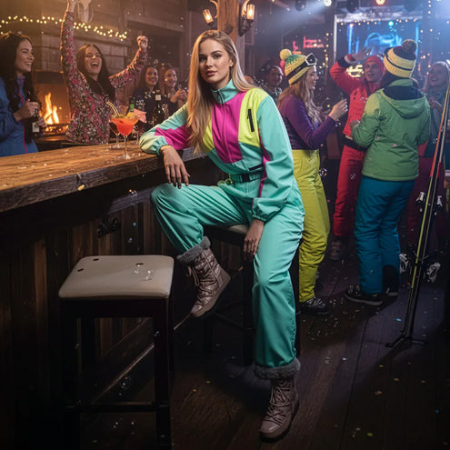 Boland Skipak Snow Blizzard Babe - Groen Retro Skipak Dames | Jaren 80 Foute Kleding