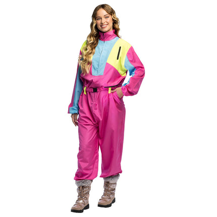 Boland Skipak Snow Glow Babe - Roze Retro Skipak Dames | Jaren 80 Foute Kleding