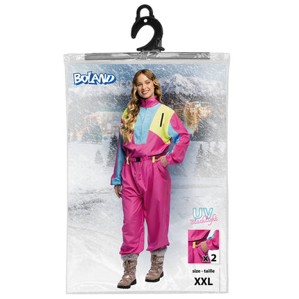 Boland Skipak Snow Glow Babe - Roze Retro Skipak Dames | Jaren 80 Foute Kleding