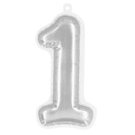 Boland Sticker Folieballon '1' zilver