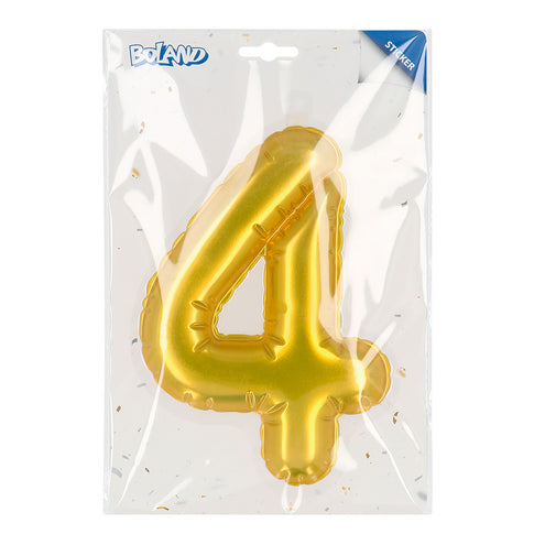 Boland Sticker Folieballon '4' goud