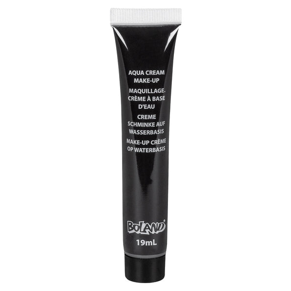 Tube schmink Halloween zwart van Boland, 19 ml crème op waterbasis met witte schroefdop