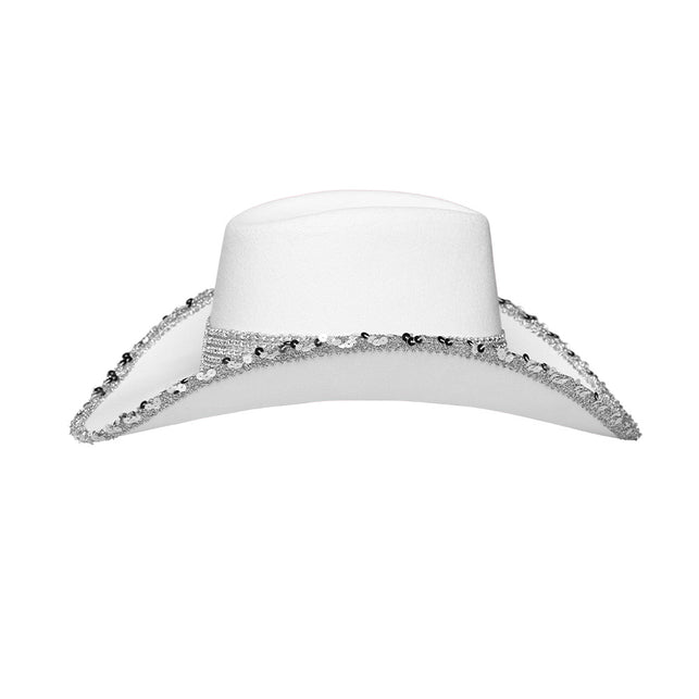 Boland Witte cowboyhoed met glitters