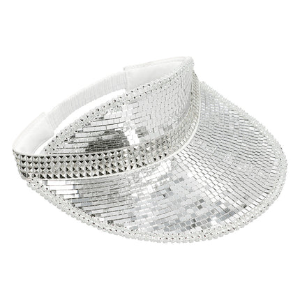 Boland Zilveren spiegel zonneklep glitter pailletten