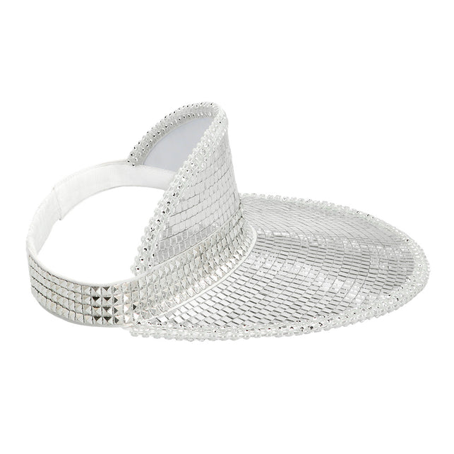 Boland Zilveren spiegel zonneklep glitter pailletten