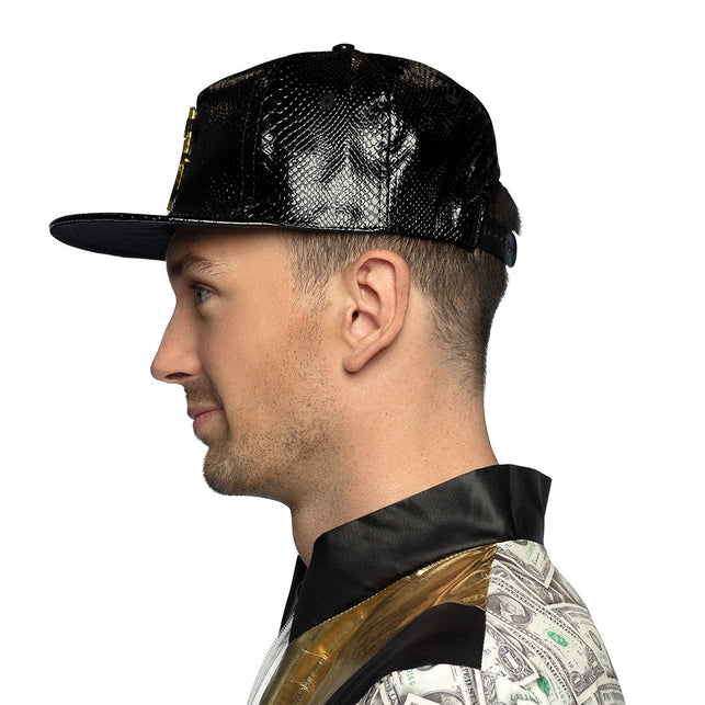 Boland Zwarte pet Dollar Money maker zwart