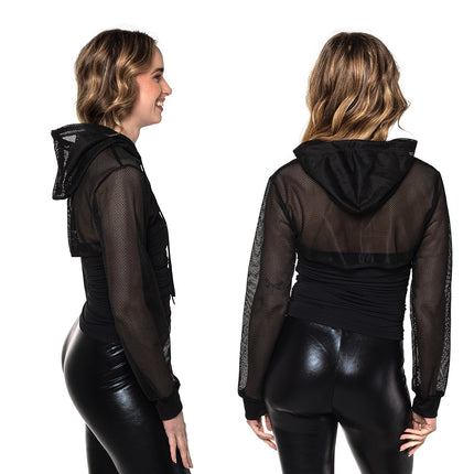 Boland Zwarte visnet bolero dames (maat M)
