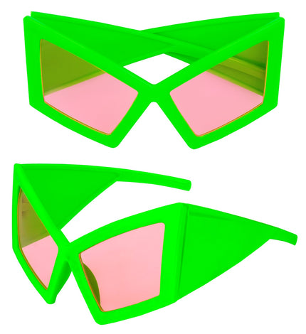 Bril oversized neon groen zijaanzicht – brillen