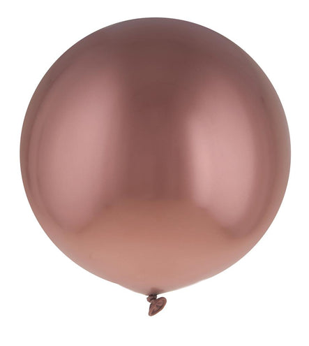 Chrome ballonnen koper opgeblazen tot ronde bol met spiegelende koperglans, 35 cm