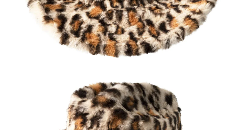 Cowboyhoed kort bont pantherprint in bruin, zwart en crème met ingedeukte bol en opgekrulde rand, voor een westernfeest