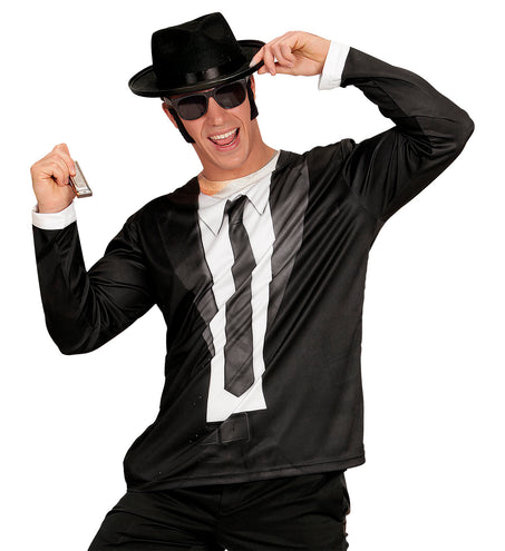 e-carnavalskleding-SYK 3D Blues Brother shirt man