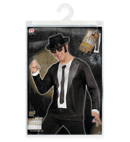 e-carnavalskleding-SYK 3D Blues Brother shirt man