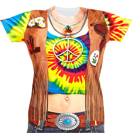 e-carnavalskleding-SYK 3D Hippie shirt Psycho dames