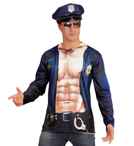 e-carnavalskleding-SYK 3D Politie shirt agent man
